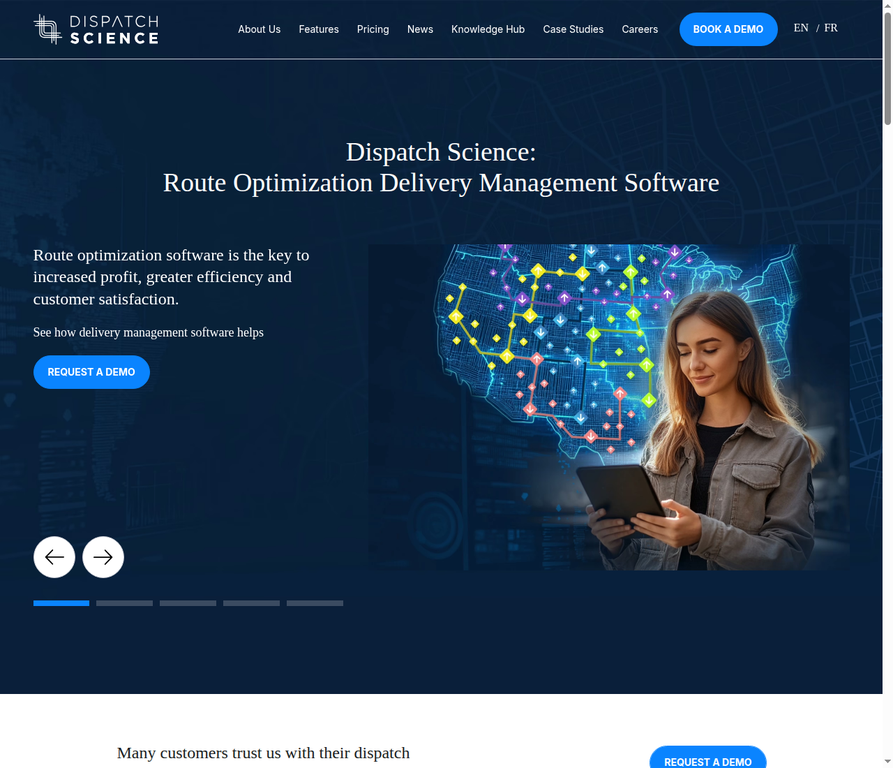 Dispatch Science homepage screenshot