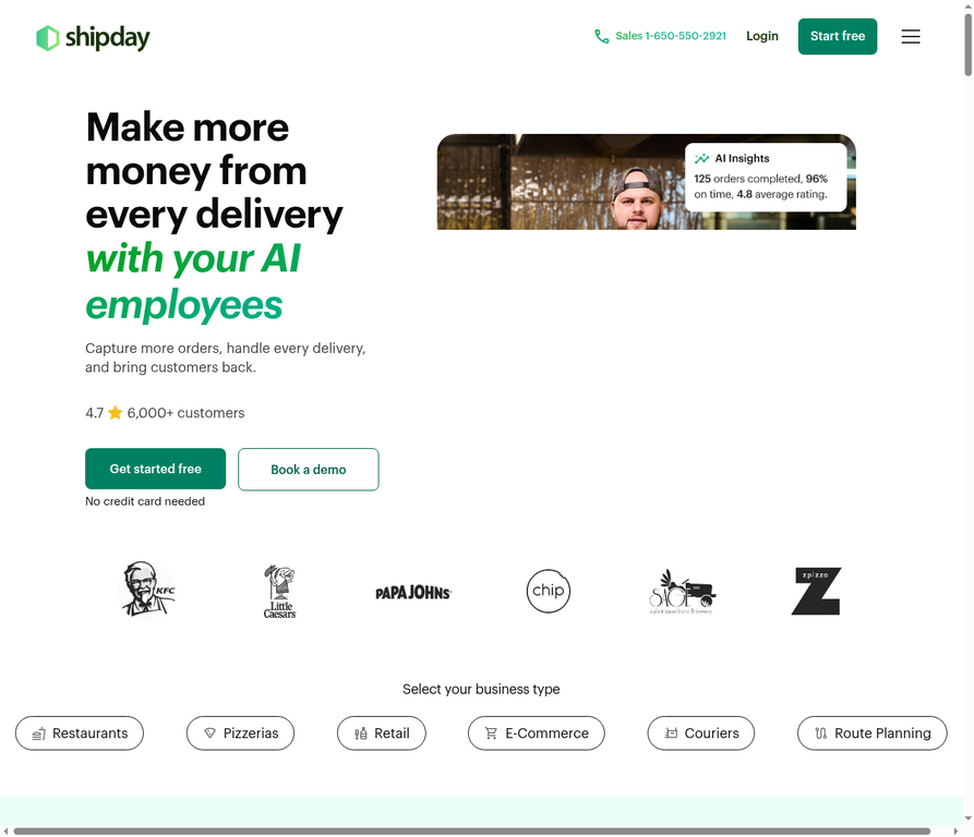 Shipday homepage screenshot
