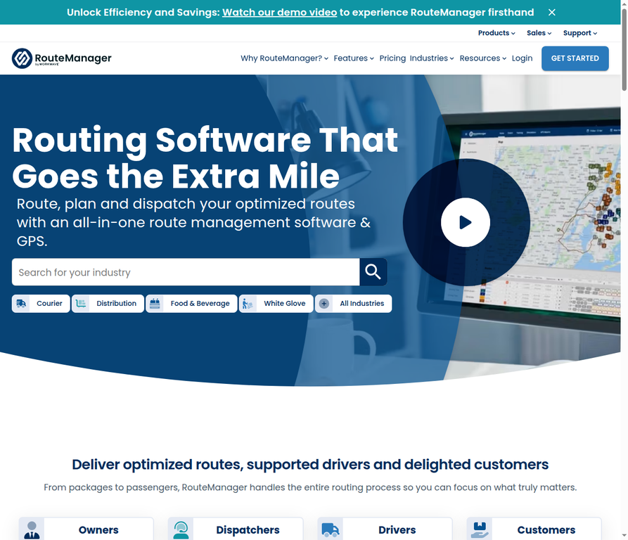 WorkWave Route Manager homepage screenshot